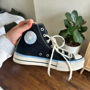 Black HighTop Platform Converse